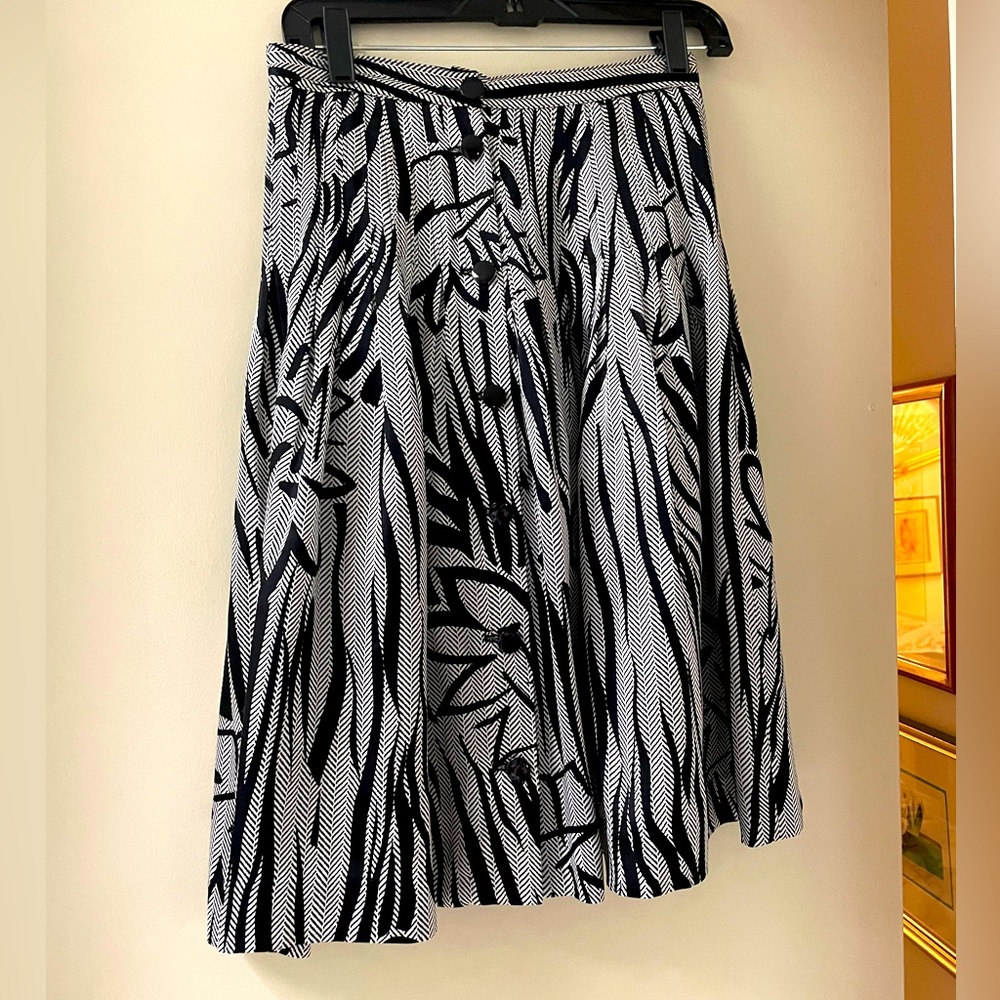 Vintage Valentino Silk Top and Skirt Black and Gray